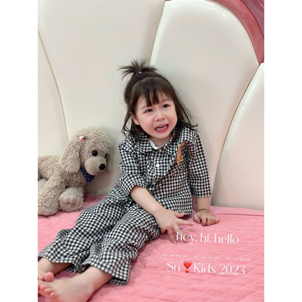 Bộ quần áo pyjama dài tay kẻ sọc giá rẻ cho bé từ 8-20kg