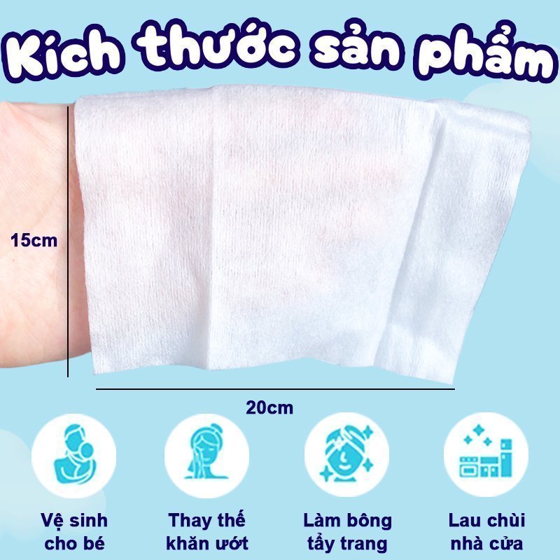Khăn Vải Khô Lau Mặt Lau Tay An Toàn Dịu Nhẹ, Gói 60 Tờ Khăn Khô Đa Năng Không Mùi Không Gây Kích Ứng 88440