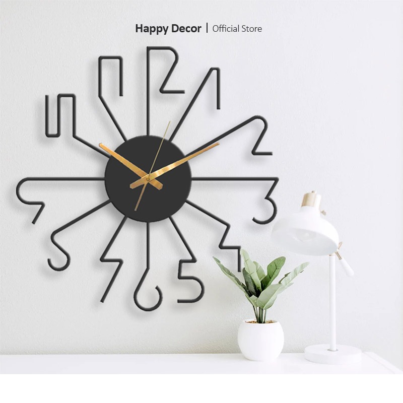 Đồng Hồ Treo Tường CNC Decor Kim Trôi Trang Trí Phòng Khách, Phòng Ngủ, Quán Cafe, Phong Cách Tối Giản HAPPY DECOR DH018
