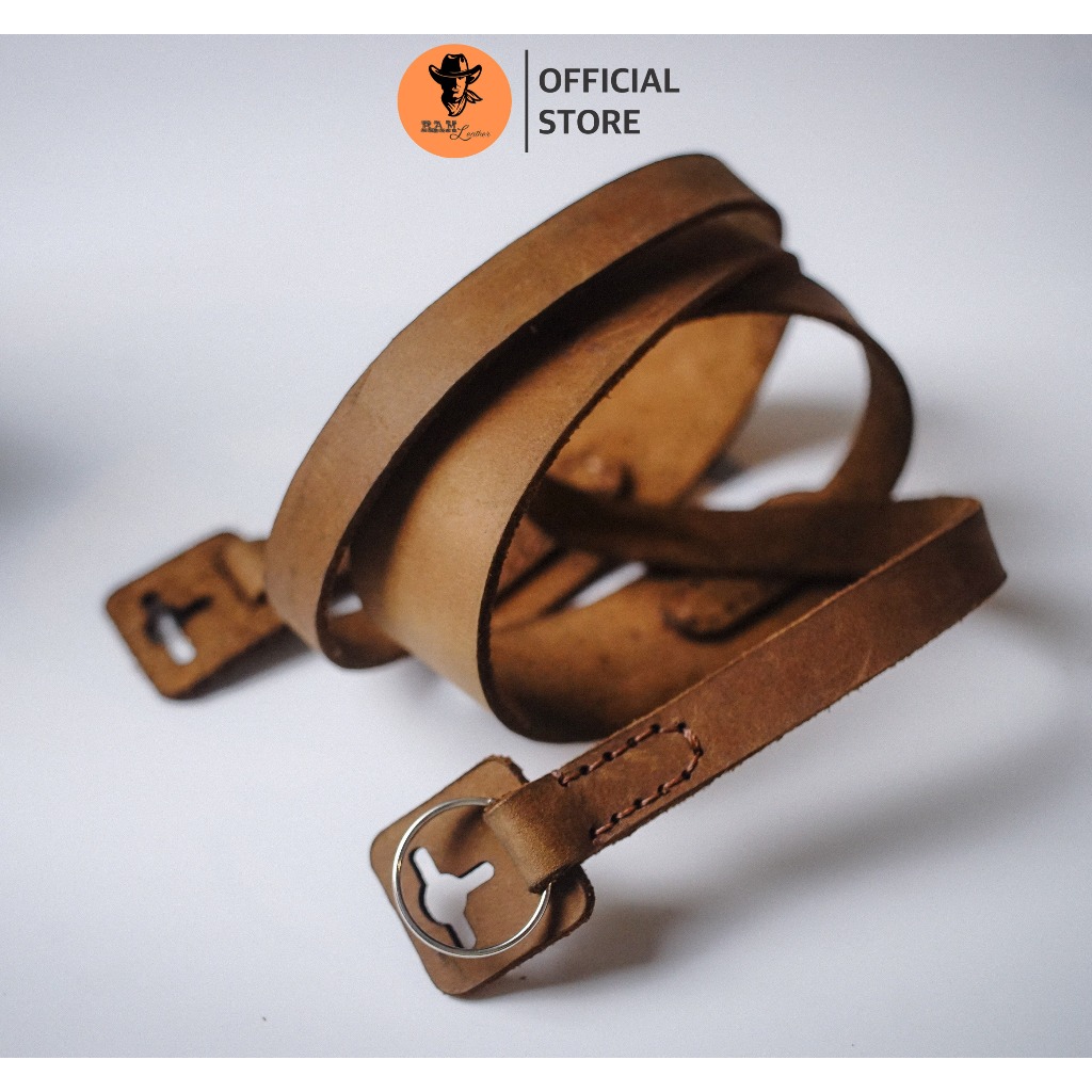 Dây máy ảnh da bò thật cho Sony, Fujifilm, Canon, Nikon - RAM Leather A6 nâu đất