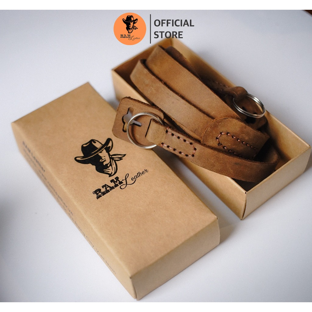 Dây máy ảnh da bò thật cho Sony, Fujifilm, Canon, Nikon - RAM Leather A6 nâu đất