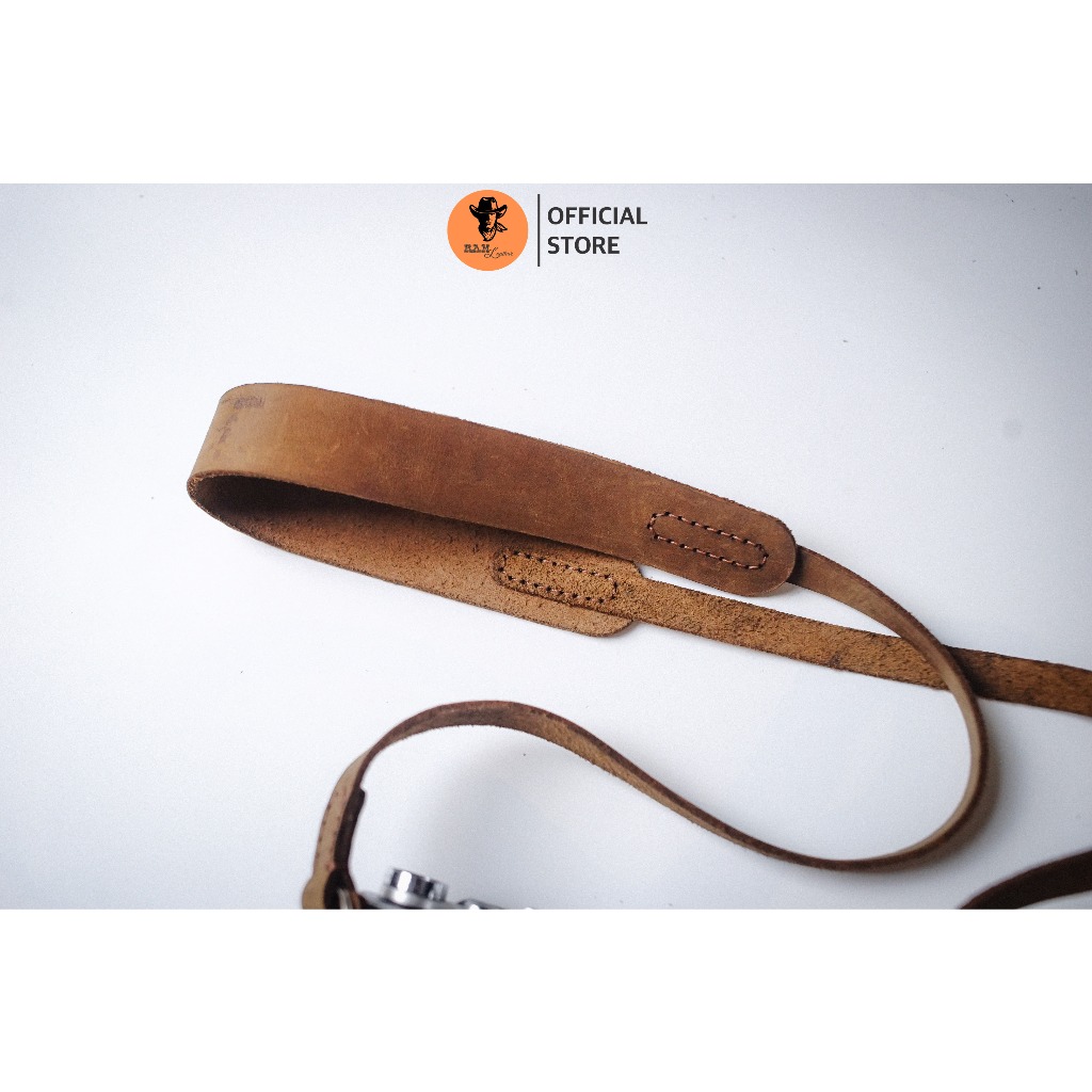 Dây máy ảnh da bò thật cho Sony, Fujifilm, Canon, Nikon - RAM Leather A6 nâu đất