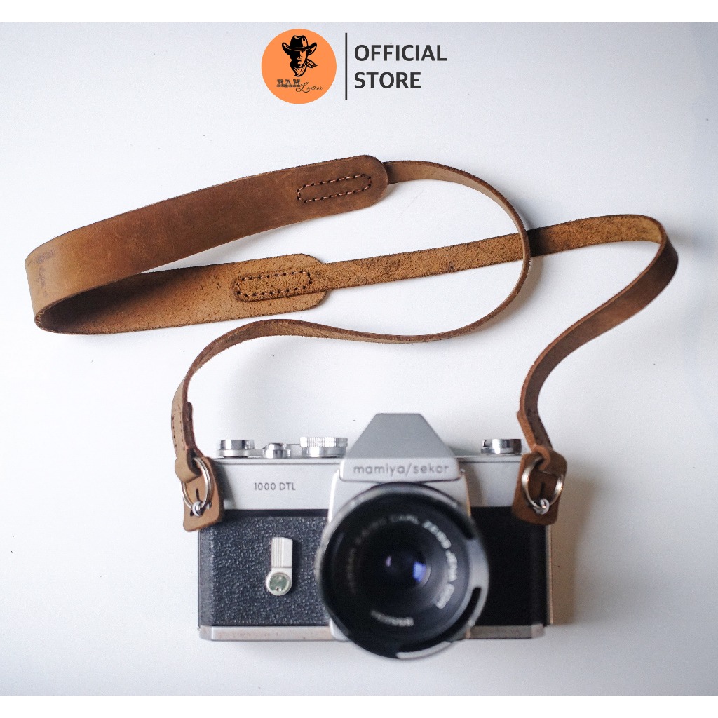 Dây máy ảnh da bò thật cho Sony, Fujifilm, Canon, Nikon - RAM Leather A6 nâu đất