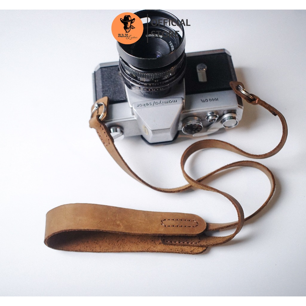 Dây máy ảnh da bò thật cho Sony, Fujifilm, Canon, Nikon - RAM Leather A6 nâu đất