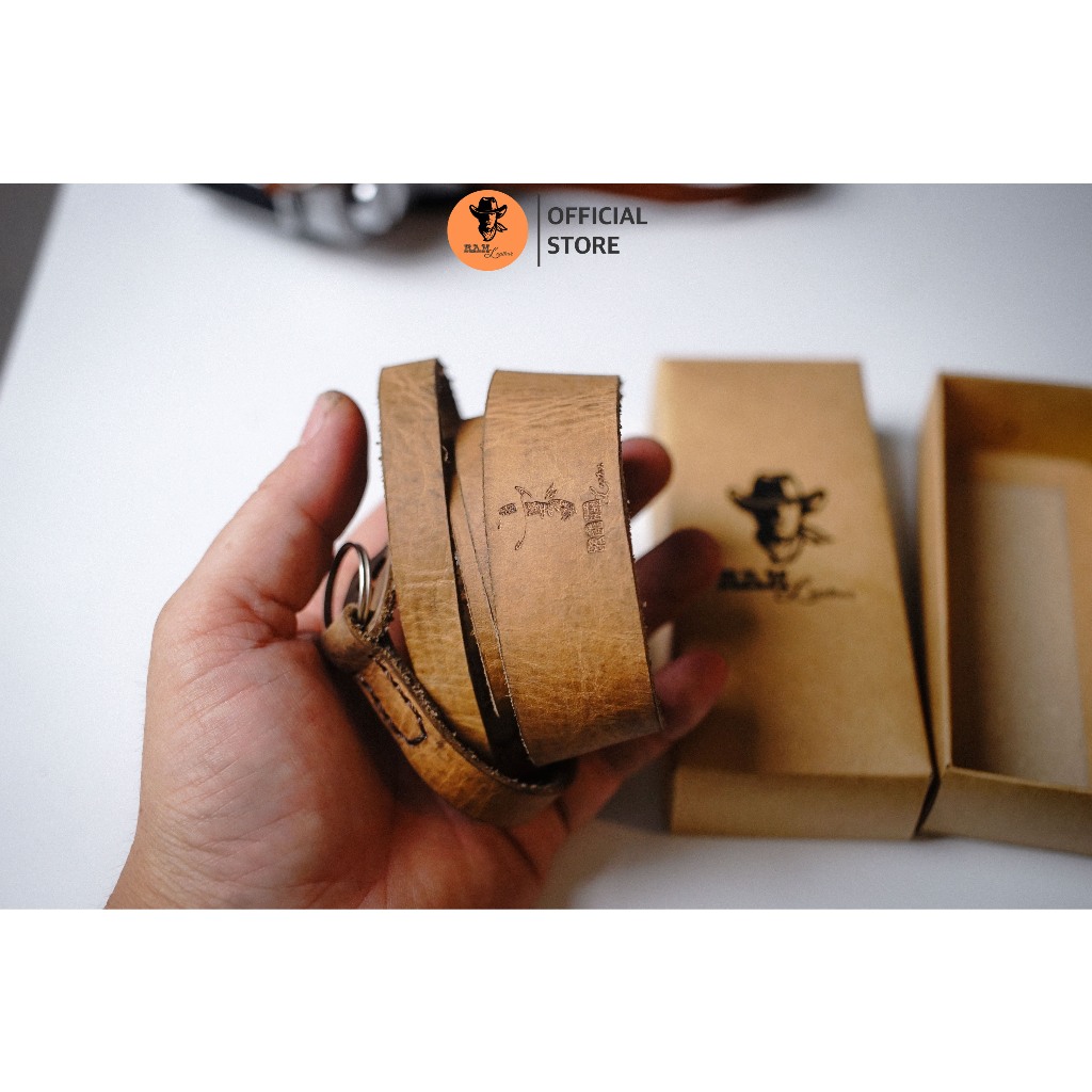 Dây máy ảnh da bò thật cho Sony, Fujifilm, Canon, Nikon - RAM Leather A6 mộc sáp