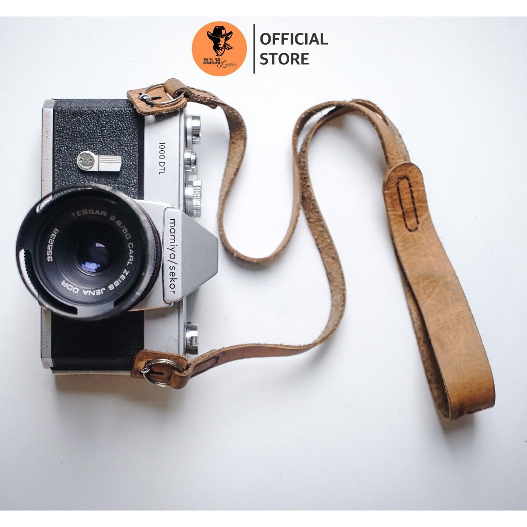 Dây máy ảnh da bò thật cho Sony, Fujifilm, Canon, Nikon - RAM Leather A6 mộc sáp