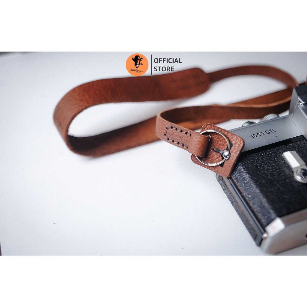 Dây máy ảnh da bò thật cho Sony, Fujifilm, Canon, Nikon - RAM Leather A6 vân hạt