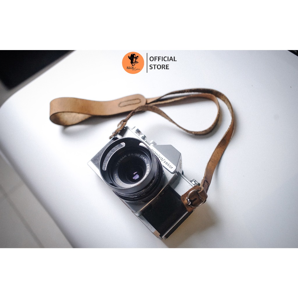 Dây máy ảnh da bò thật cho Sony, Fujifilm, Canon, Nikon - RAM Leather A6 mộc sáp