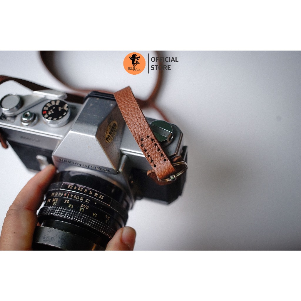 Dây máy ảnh da bò thật cho Sony, Fujifilm, Canon, Nikon - RAM Leather A6 vân hạt