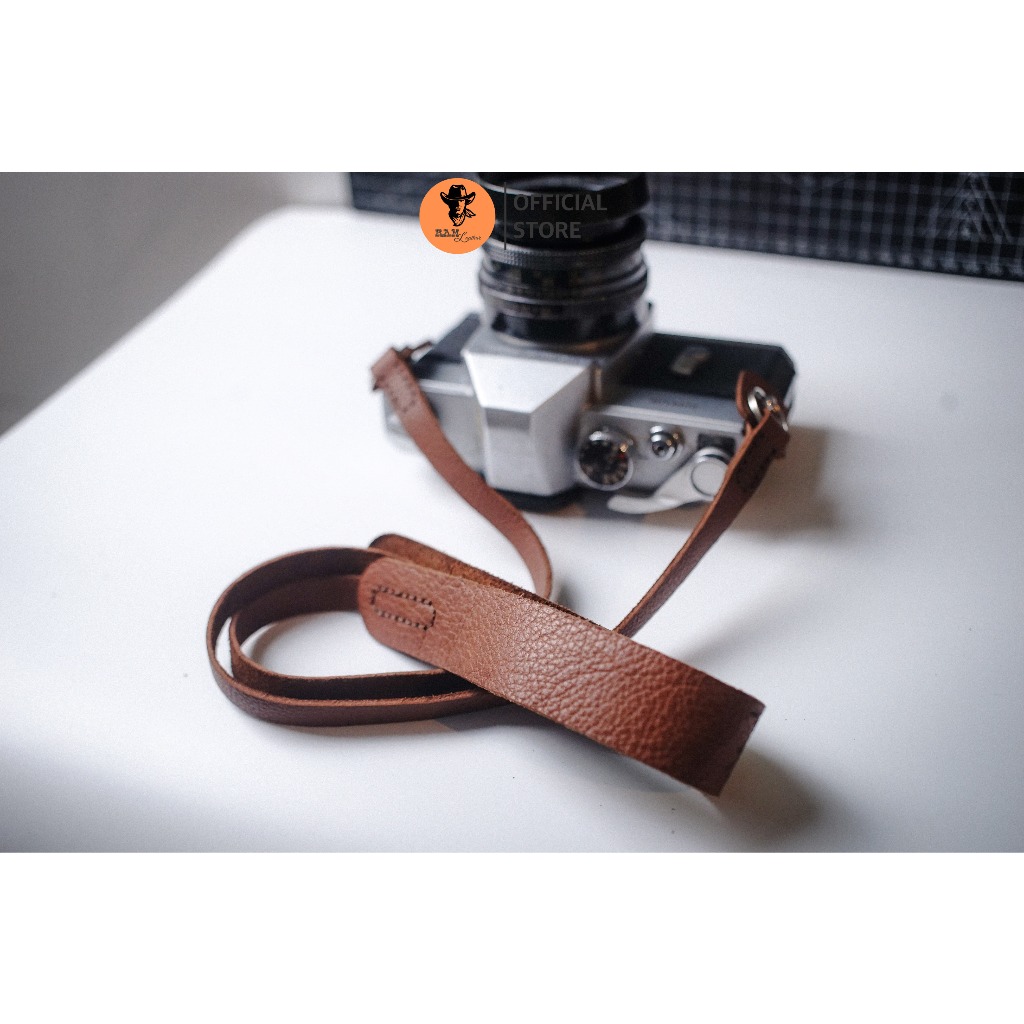 Dây máy ảnh da bò thật cho Sony, Fujifilm, Canon, Nikon - RAM Leather A6 vân hạt