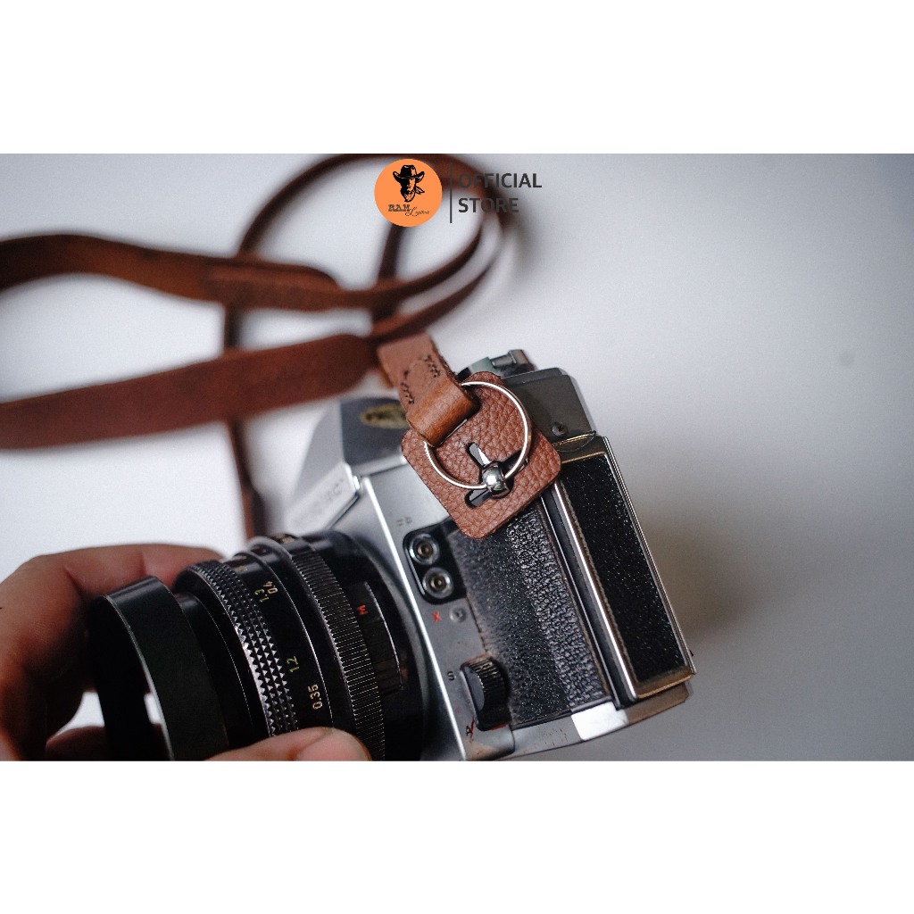 Dây máy ảnh da bò thật cho Sony, Fujifilm, Canon, Nikon - RAM Leather A6 vân hạt