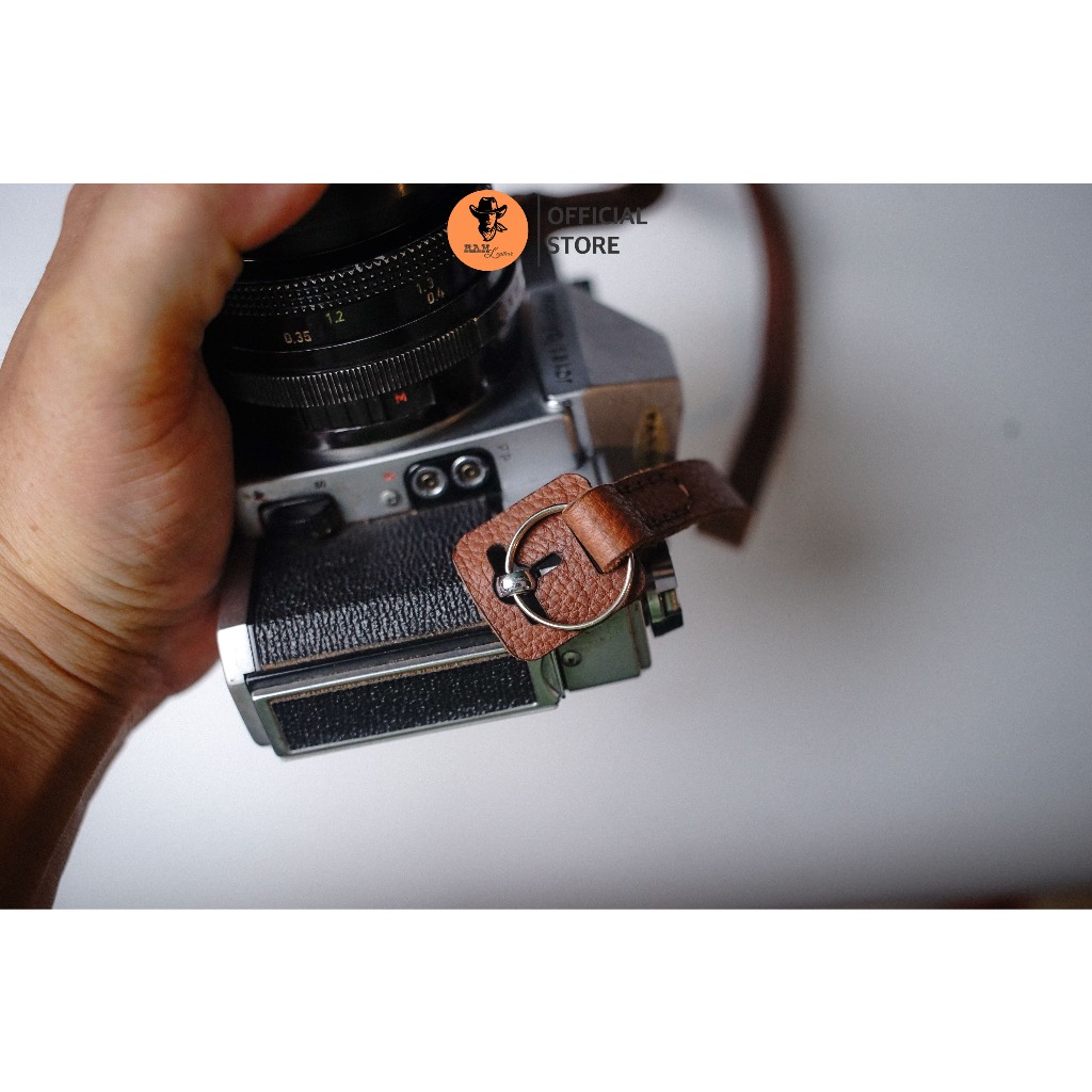 Dây máy ảnh da bò thật cho Sony, Fujifilm, Canon, Nikon - RAM Leather A6 vân hạt