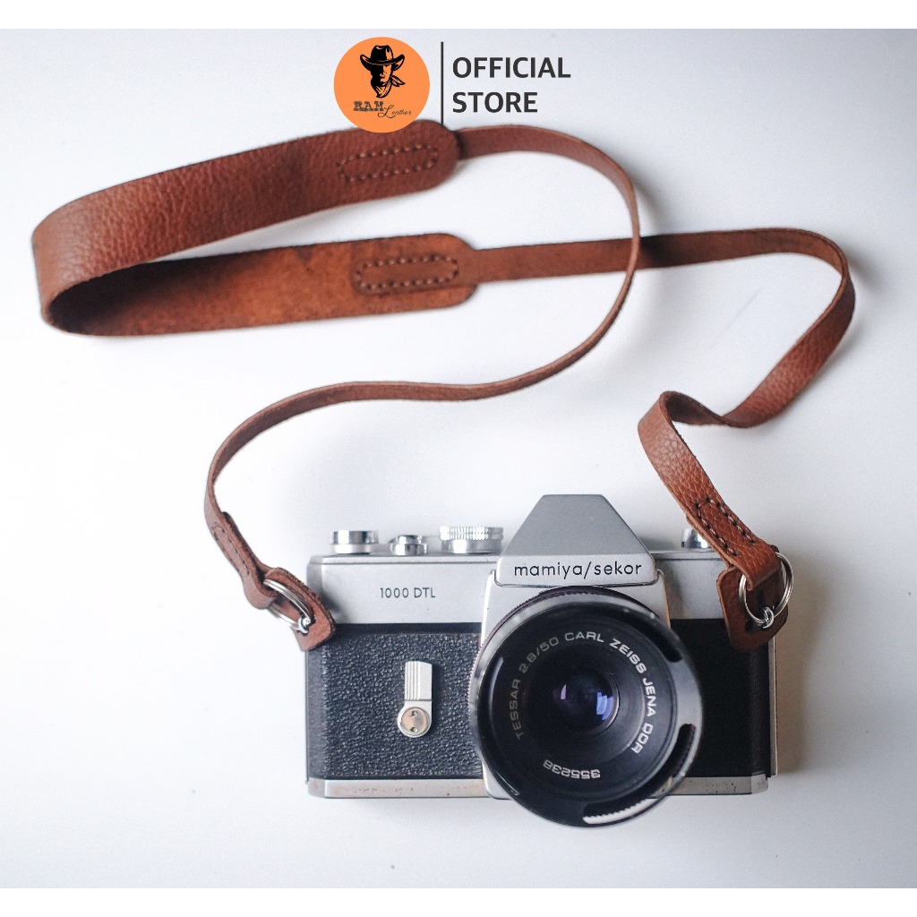 Dây máy ảnh da bò thật cho Sony, Fujifilm, Canon, Nikon - RAM Leather A6 vân hạt