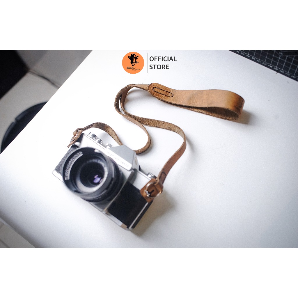 Dây máy ảnh da bò thật cho Sony, Fujifilm, Canon, Nikon - RAM Leather A6 mộc sáp