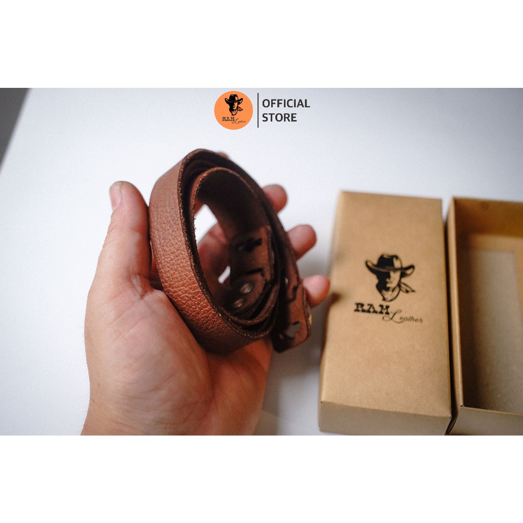 Dây máy ảnh da bò thật cho Sony, Fujifilm, Canon, Nikon - RAM Leather A22 vân hạt