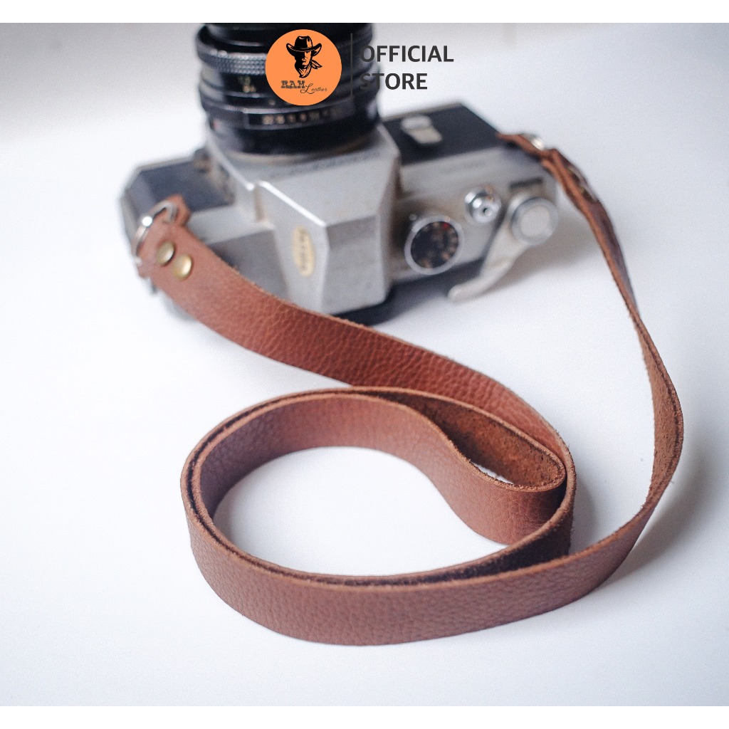 Dây máy ảnh da bò thật cho Sony, Fujifilm, Canon, Nikon - RAM Leather A22 vân hạt