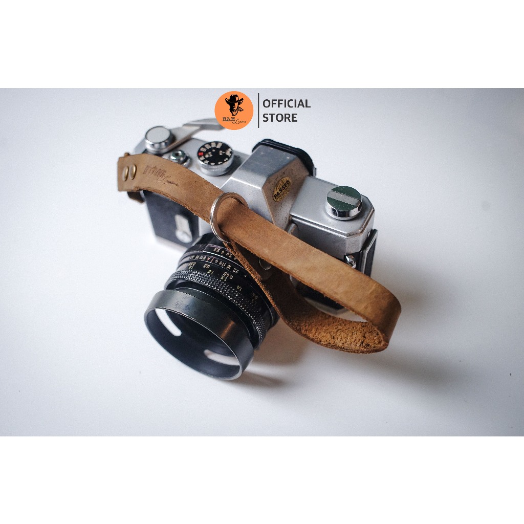 Dây máy ảnh da bò thật cho Sony, Fujifilm, Canon, Nikon - RAM Leather Handstrap nâu đất