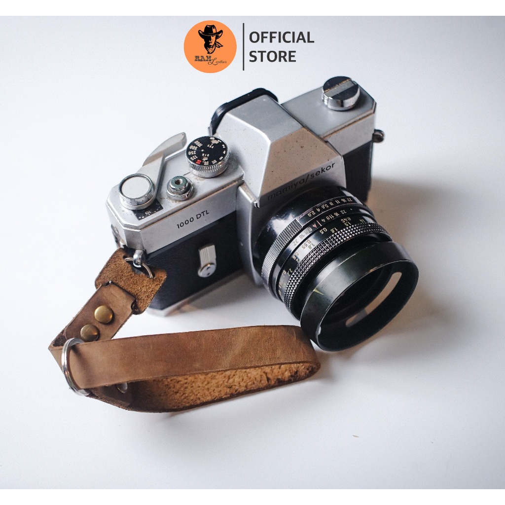Dây máy ảnh da bò thật cho Sony, Fujifilm, Canon, Nikon - RAM Leather Handstrap nâu đất