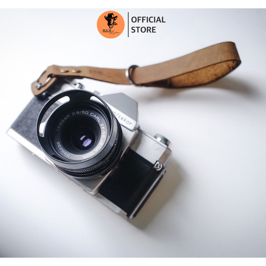 Dây máy ảnh da bò thật cho Sony, Fujifilm, Canon, Nikon - RAM Leather Handstrap nâu đất