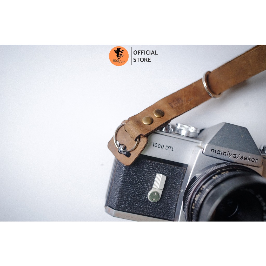 Dây máy ảnh da bò thật cho Sony, Fujifilm, Canon, Nikon - RAM Leather Handstrap nâu đất