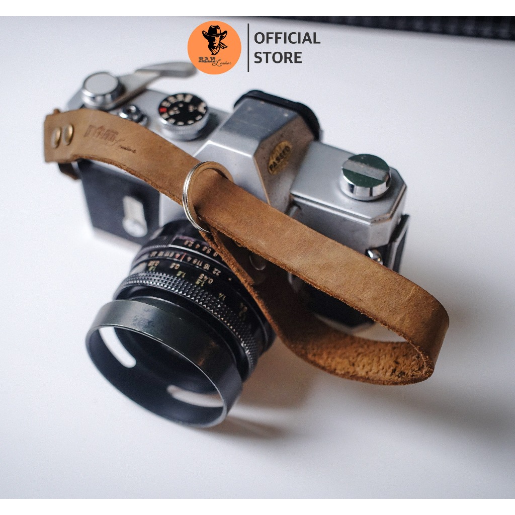 Dây máy ảnh da bò thật cho Sony, Fujifilm, Canon, Nikon - RAM Leather Handstrap nâu đất