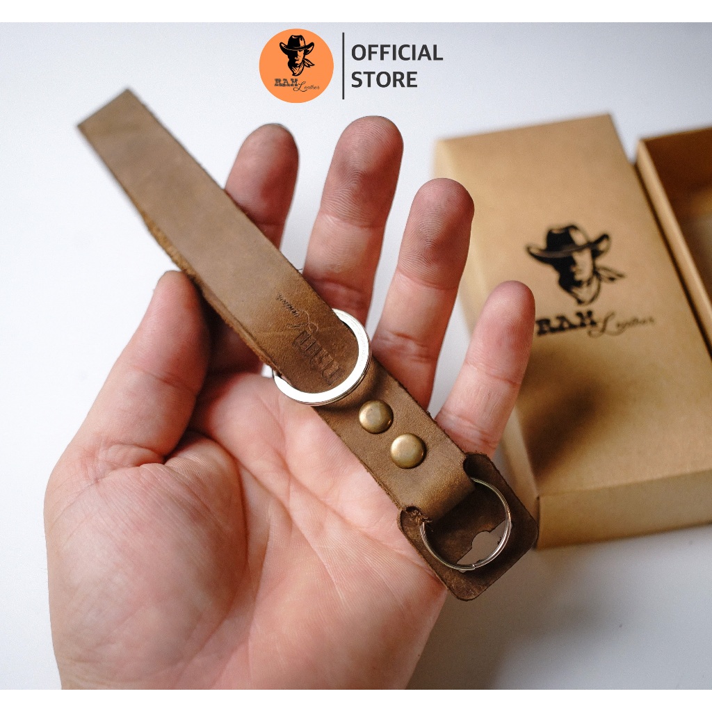 Dây máy ảnh da bò thật cho Sony, Fujifilm, Canon, Nikon - RAM Leather Handstrap nâu đất