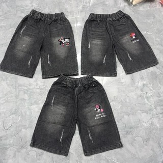 Quần jeans ngố lửng ống rộng dễ thương cho bé gái 8-40kg