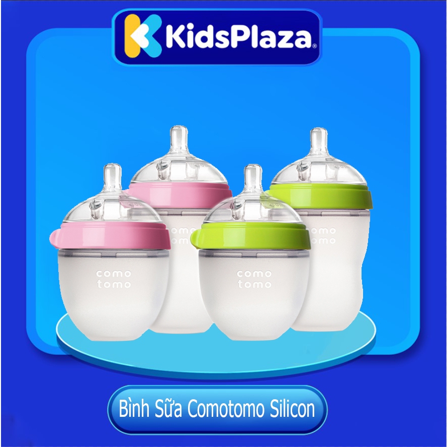 Bình Sữa Comotomo Silicon 150ml 250ml Cho Bé Siêu Mềm - TẶNG KÈM TAY CẦM