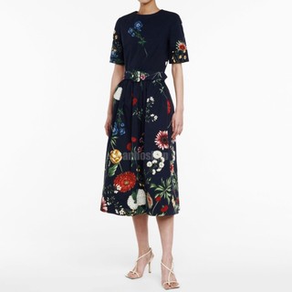 ĐẦM MIDI 0SCAR FL0RAL-PRINT POPLIN