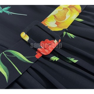 ĐẦM MIDI 0SCAR FL0RAL-PRINT POPLIN