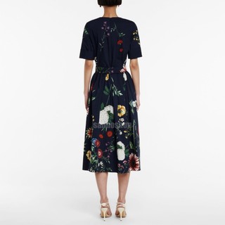ĐẦM MIDI 0SCAR FL0RAL-PRINT POPLIN