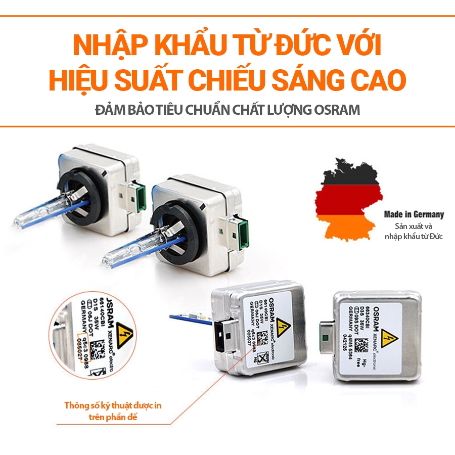 Bóng Đèn Xenon OSRAM Original D3S 66340 12V 35W - Nhập Khẩu Chính Hãng