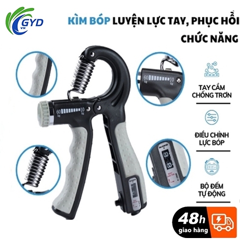 ✨COD✨Kìm Bóp Tay, Kìm Tập Cơ Tay, Dụng Cụ Tập Gym Tại Nhà Điều Chỉnh Lực Có Đếm 10-60kg
