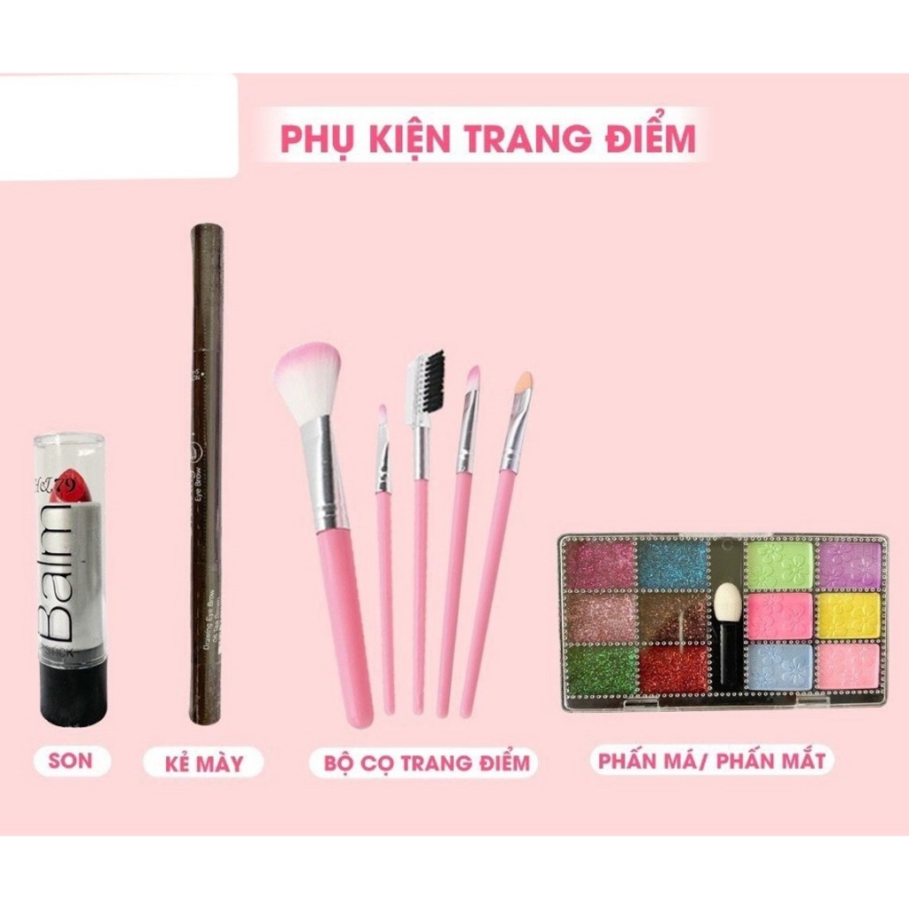 Hộp trang điểm cho bé, đồ chơi trang điểm bé gái cao cấp, an toàn, dễ làm sạch