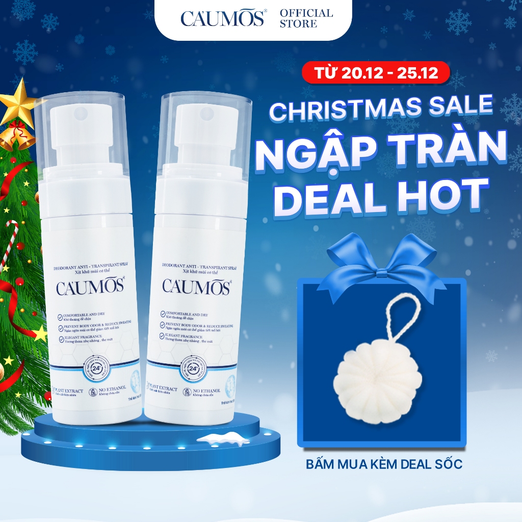Combo 2 Xịt Nách Khử Mùi Cơ Thể Nhật Bản CAUMOS chiết xuất từ thực vật giảm tiết mồ hôi không để lại vết ố trắng-Caumos
