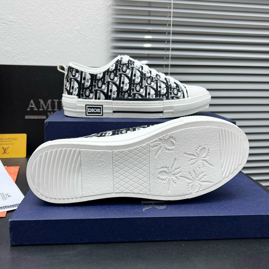 🔥Hot🔥 Giày thể thao sneaker nam nữ CD vải dệt vân chữ thổ cẩm monogram đen xám mũi da đế cao su tách | BigBuy360 - bigbuy360.vn