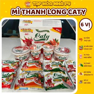 Thùng mì thanh long caty 6 loại 12 gói, 4 loại 30 gói, thùng mì ly, thùng mì trộn spaghetti x tiệm tạp hoá nhà py