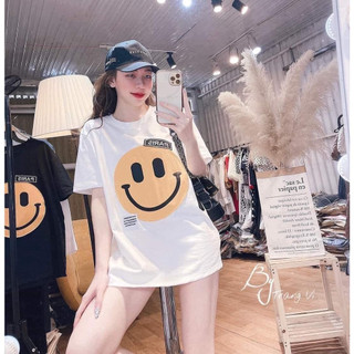 Áo phông Quảng Châu hình mặt cười siêu hót, áo thun nữ chất cotton lạnh hàng loại 1