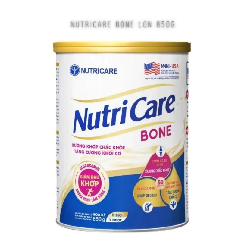 Sữa Nutricare Bone 850g Bổ sung canxi giúp xương chắc khỏe (Mẫu mới)