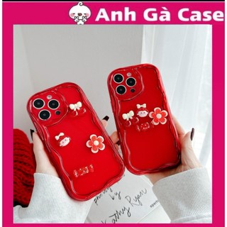 ốp lưng iphone VIỀN SÓNG ĐỎ TƯƠI GẮN ICON THẠCH ĐỎ SIÊU ĐẸP7plus/8plus/x/xsm/11/11promax/12prm/13/13prm/14pro/