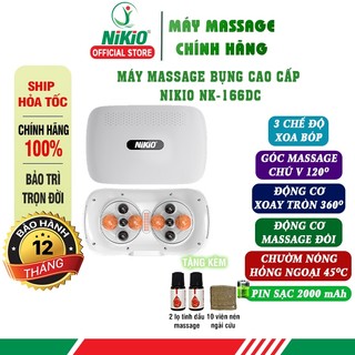 Đai massage giảm mỡ bụng Nikio NK-166DC pin sạc nhiệt sưởi - 10 bi chính hãng