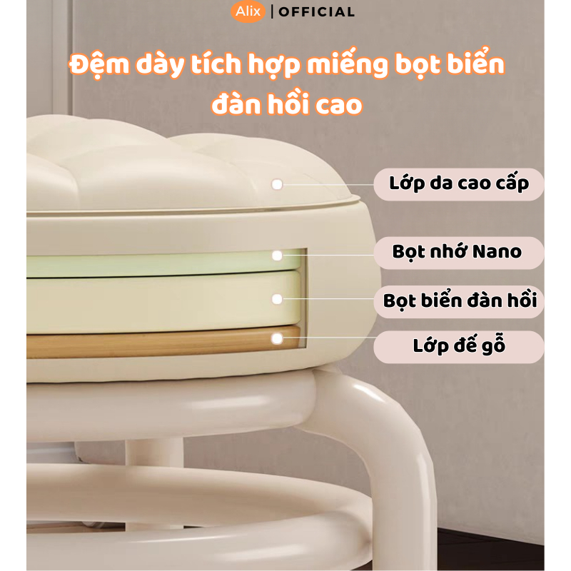 Ghế Xoay 360 Độ Alix Nhiều Màu Sắc Đa Năng Tiện Lợi