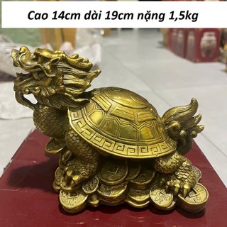 Tượng Long quy phong thuỷ chất liệu đồng thau MS525