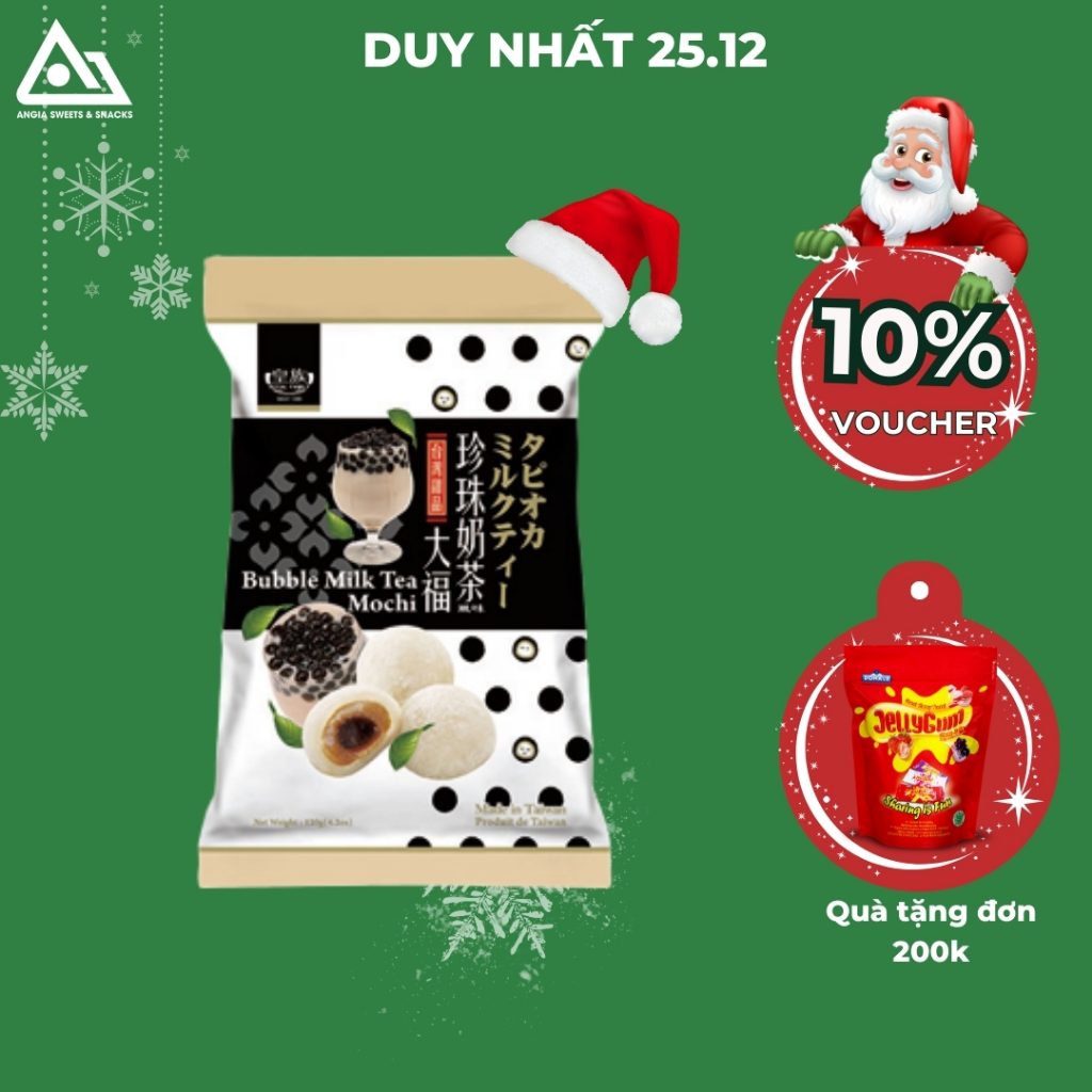 Bánh mochi Đài Loan Royal Family vị trà sữa trân châu 120g, bánh ăn vặt nhiều vị mềm dẻo dinh dưỡng An Gia Sweets Snacks
