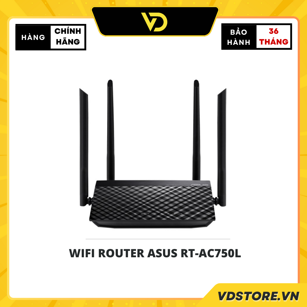 Bộ Phát Wifi Router ASUS RT-AC750L - Băng tần kép - Chuẩn AC 750Mbps - Hàng Chính Hãng