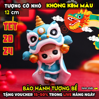 Tượng tô màu, BÉ MÚA LÂN, size XL, thạch cao trắng (Không kèm màu), luyện vẽ, decor