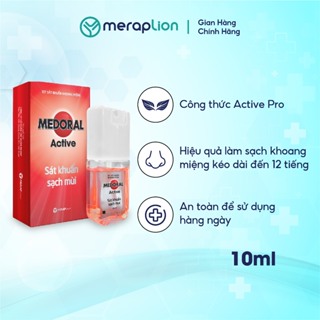 Combo 2 Xịt sát khuẩn thơm miệng MEDORAL ACTIVE hỗ trợ khử mùi hôi và sạch