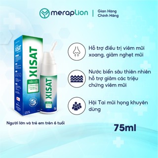 Combo 2 Xịt mũi nước biển sâu XISAT 75ml hỗ trợ giảm các triệu chứng viêm mũi, nghẹt mũi, viêm xoang