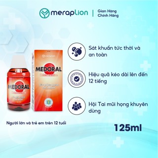 Nước súc miệng họng sát khuẩn MEDORAL 125ml hỗ trợ phòng ngừa nhiễm khuẩn miệng họng