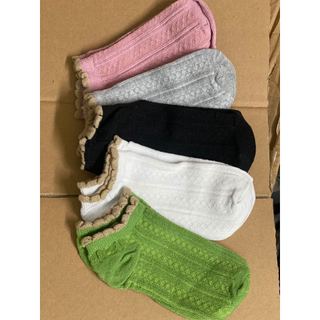 Set 5 đôi Tất nữ cổ thấp viền nhún bèo